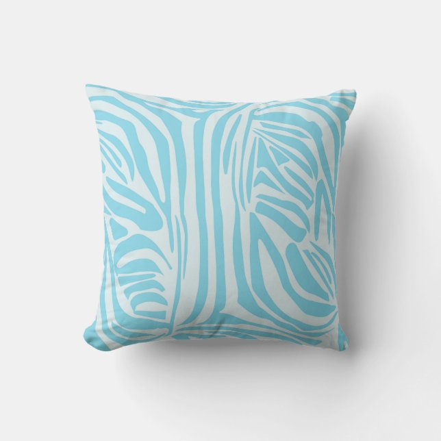 Coussin Motif Zèbre Bleu (Recto)
