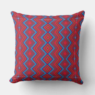 Coussin Motif zig-zag simple en couleur rouge