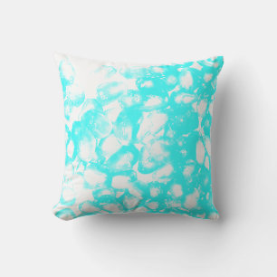 Coussin Motifs Abstraits Bleu Sarcelle Blanc Cadeau Modern