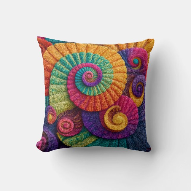 Coussin Motifs Abstraits de la spirale vibrante (Recto)