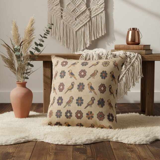 Coussin Motifs abstraits floraux élégants modernes (Créateur téléchargé)