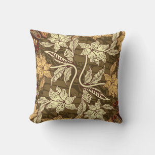 Coussin Motifs batik indonésiens avec patte de flore et de