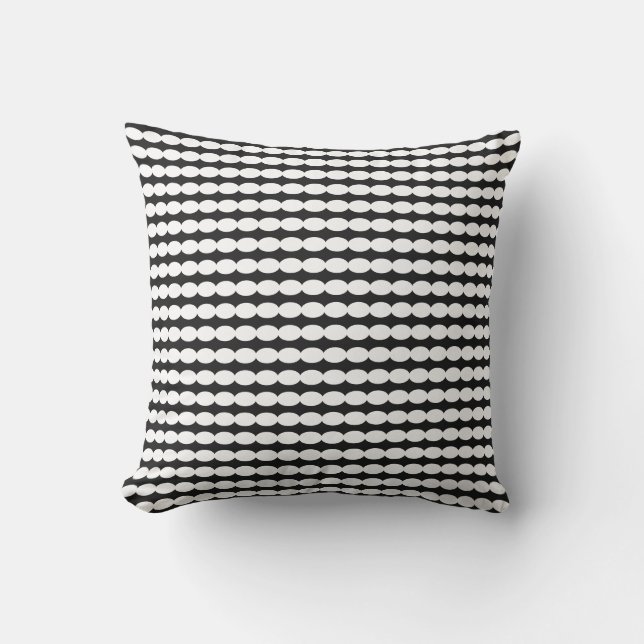 Coussin Motifs Black White Pearl Stylish (Recto)