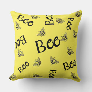 Coussin motifs d'abeilles volant partout