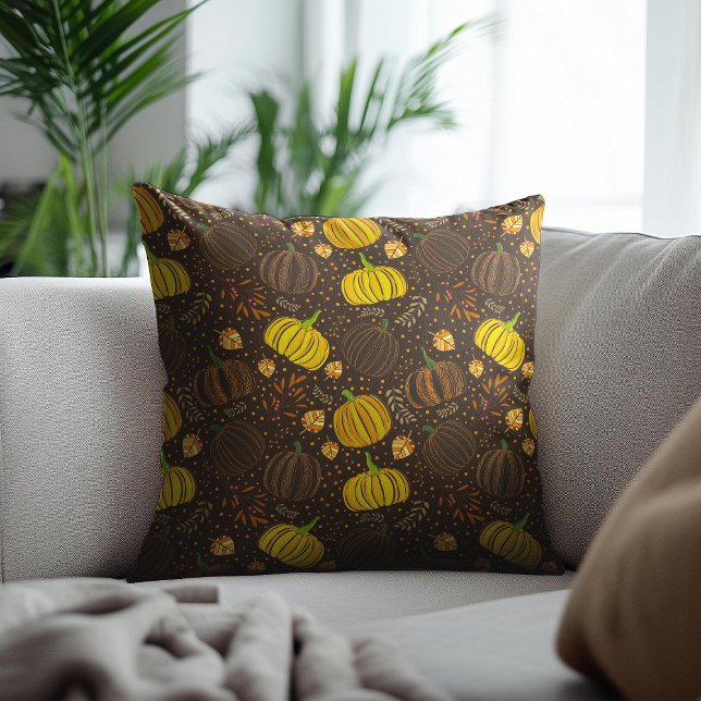 Coussin Motifs de citrouilles automne récolte (Créateur téléchargé)