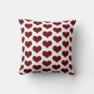 Coussin Motifs de cœur mignons Saint-Valentin Bourgogne Ro