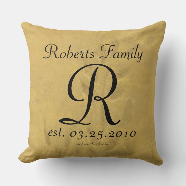 Coussin Motifs de faux finis de monogrammes (Recto)