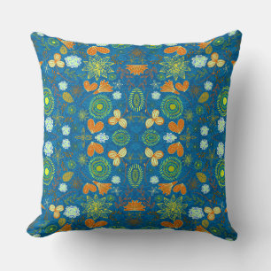 Coussin Motifs de fleurs de paisley mixtes