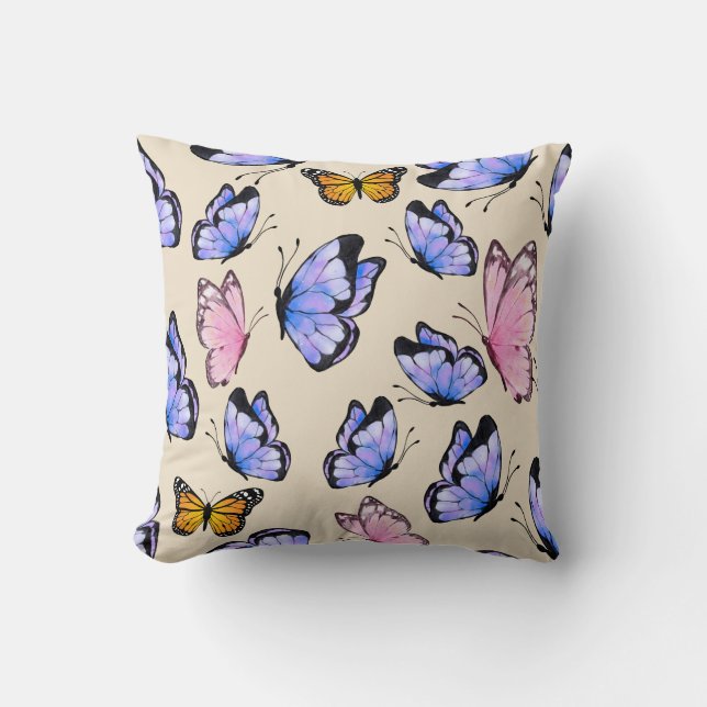 Coussin Motifs de papillon fascinants (Recto)