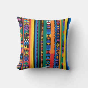 Coussin Motifs de rayures audacieux et colorés