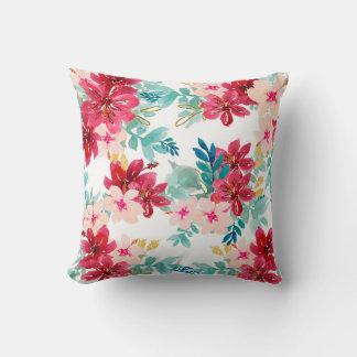 Coussin Motifs floraux en aquarelle