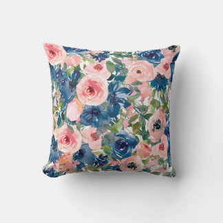 Coussin Motifs floraux en aquarelle