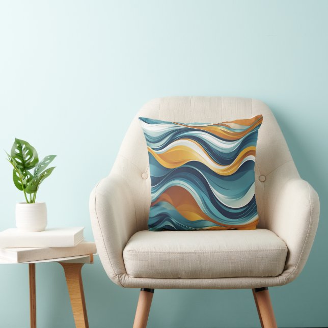 Coussin motifs fluides par vagues (Chaise)
