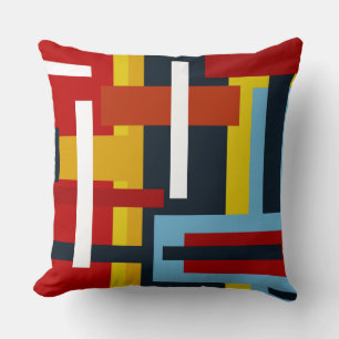 Coussin motifs géométriques de carrés et de rectangles