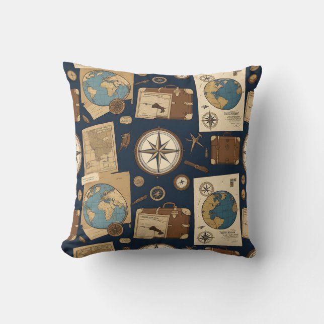Coussin motifs graphiques vintages (Recto)