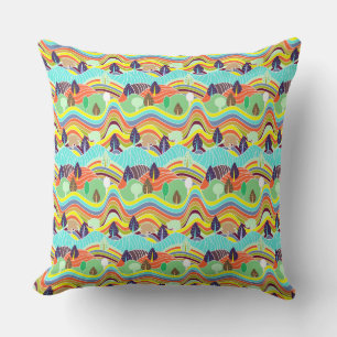 Coussin Motifs mignons de forêt colorés