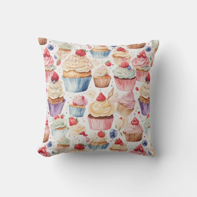 Coussin Motifs numériques Cream et Cupcake (Recto)
