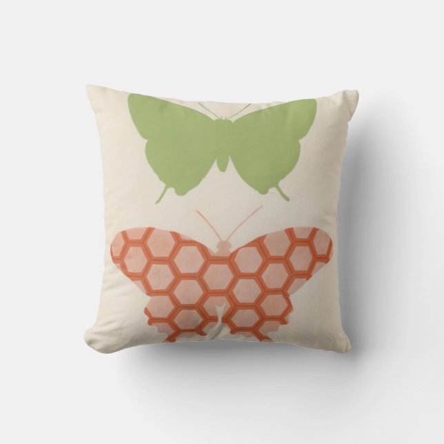 Coussin Motifs papillons décoratifs sur Arrière - plan crè (Recto)