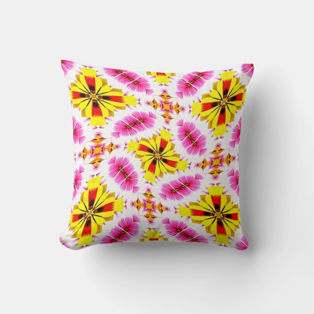 Coussin Motifs pétales colorés (Recto)