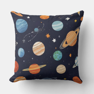 Coussin Motifs spatiaux avec galaxies, étoiles et planètes