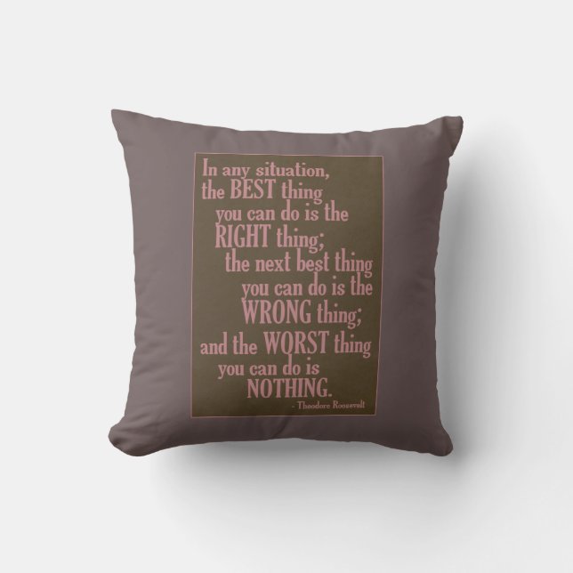 Coussin Motivationnel "Do Quelque Chose" Citation jeter l' (Recto)