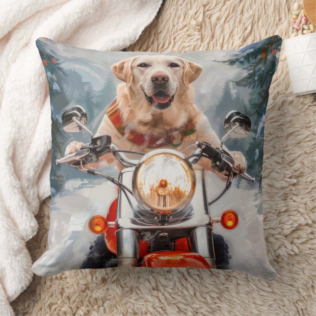 Coussin Moto à chiens Labrador Noël (Couverture)