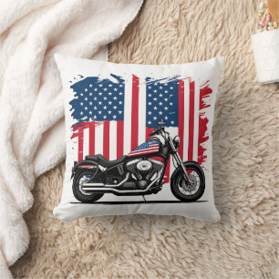 Coussin Moto avec arrière - plan américain