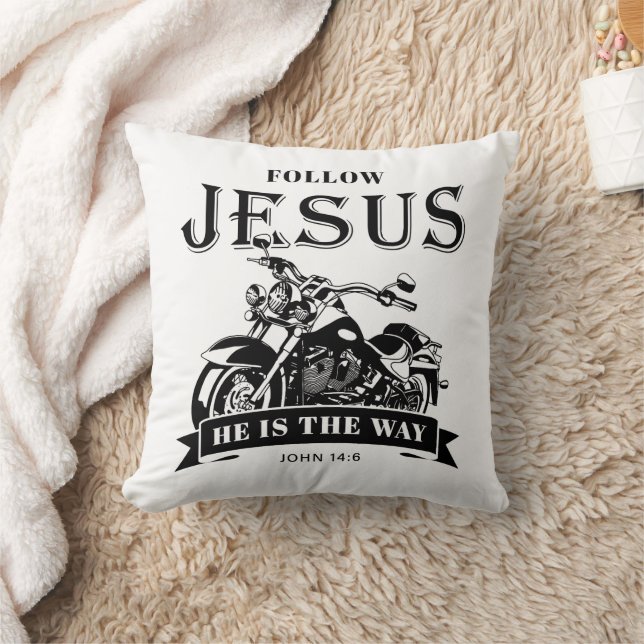Coussin Moto Christian Biker John 14:6 Suivre Jésus (Couverture)