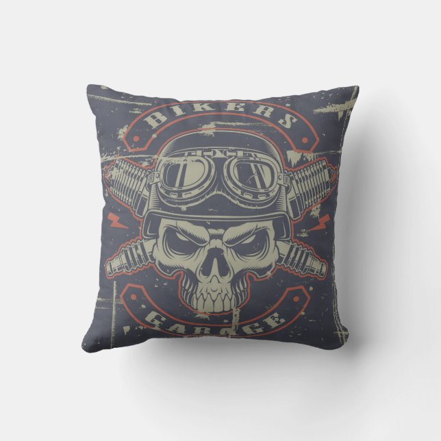Coussin Moto Retro Grunge (Verso)