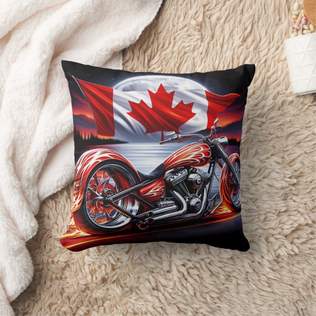 Coussin Motocyclette canadienne au clair de lune (Couverture)