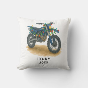 Coussin Motocyclette de Noël Dirt Bike personnalisée pour