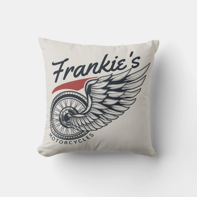 Coussin Motos personnalisées Flying Tire Biker Shop (Recto)