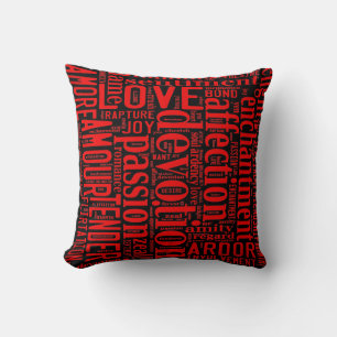 Coussin Mots d'amour rouge