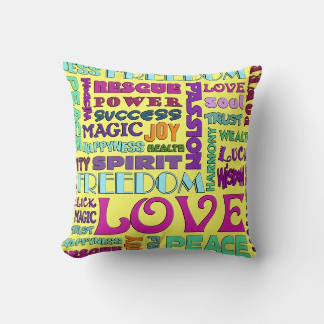 Coussin Mots de la voie de l'esprit (Recto)