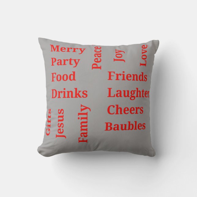 Coussin mots de noël en caractères gras (Recto)