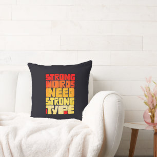 Coussin Mots Dessinés À La Main Mots Forts Mots Nécessiten