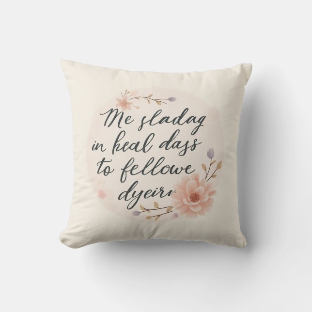 Coussin Mots En Floraison - Cushion De Citation Inspirante (Recto)