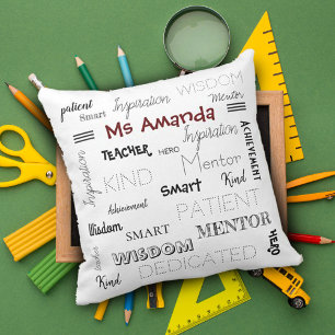 Coussin Mots Inspirants Appréciation de l'enseignant mento