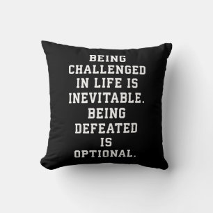 Coussin Mots Inspirants - Défi contre Défaite