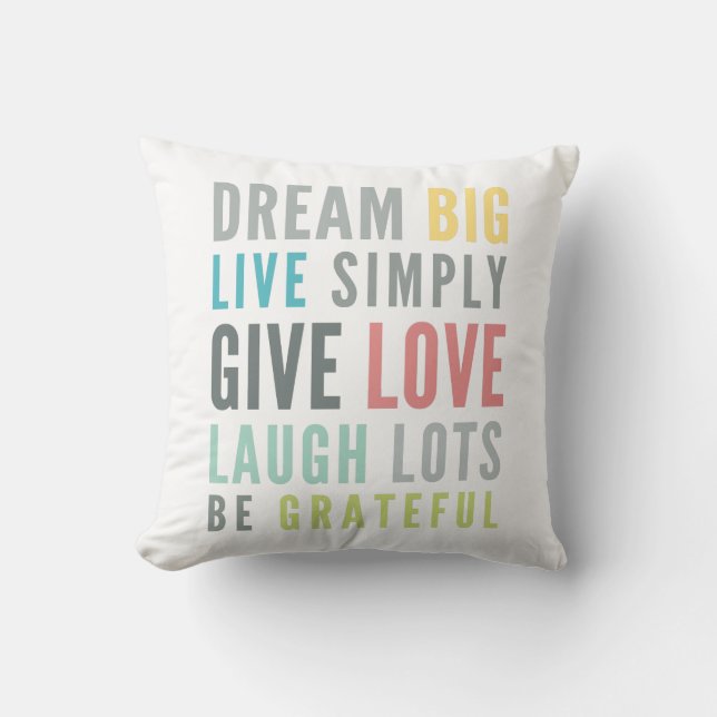 Coussin MOTS MOTIVÉS À AIMER PAR LA typographie moderne (Recto)