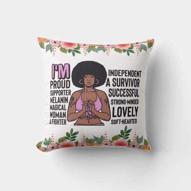 Coussin Mots Positifs Inspirationnels Affirmation Sista Bl (Recto)