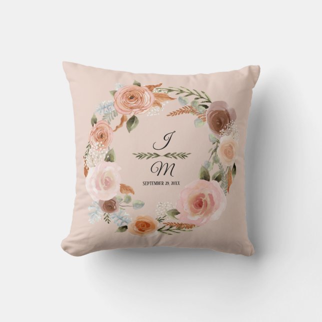 Coussin Mouche florale Aquarelle Eucalyptus Folio (Recto)