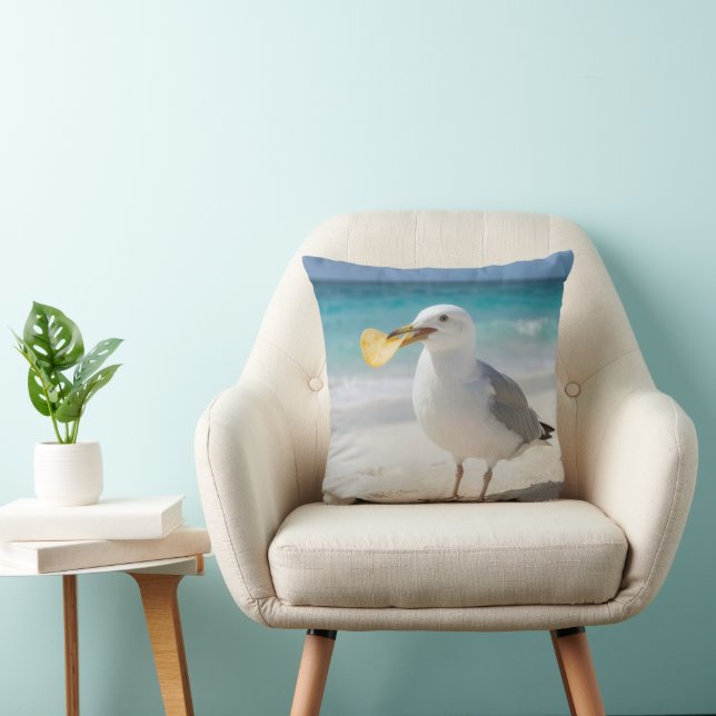Coussin Mouette avec une chips (Chaise)