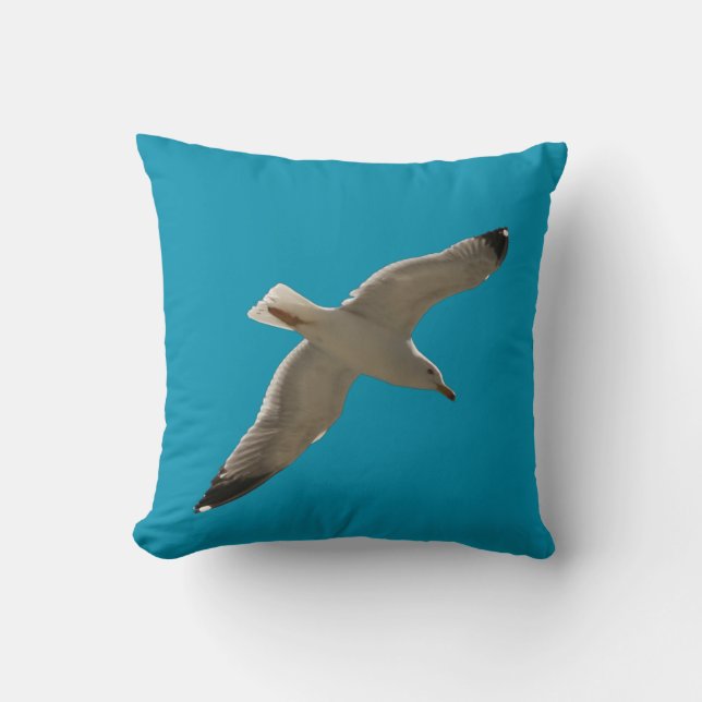Coussin Mouette sur un ciel bleu (Recto)