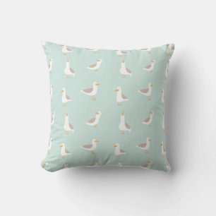 Coussin Mouettes en turquoise clair