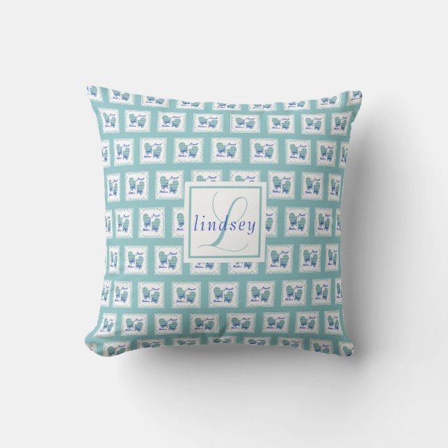 Coussin Moufle de Noël la plus joyeuse Monogramme au nom a (Recto)