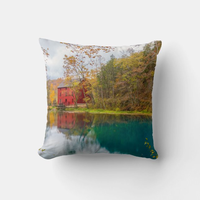 Coussin Moulin à rouleaux d'allée et source (Recto)