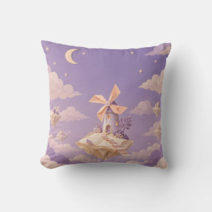 Coussin Moulin à vent en papier lilas Île flottante Nuage