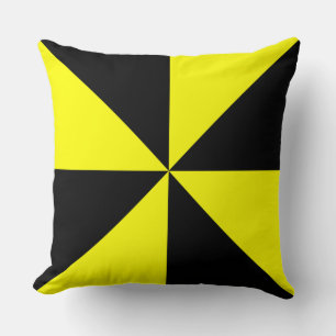 Coussin Moulin à vent jaune et noir
