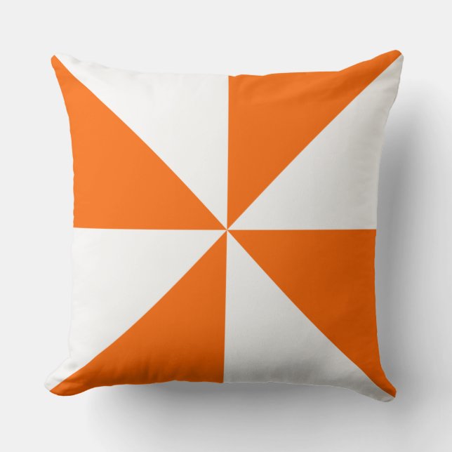 Coussin Moulin à vent orange et blanc (Recto)
